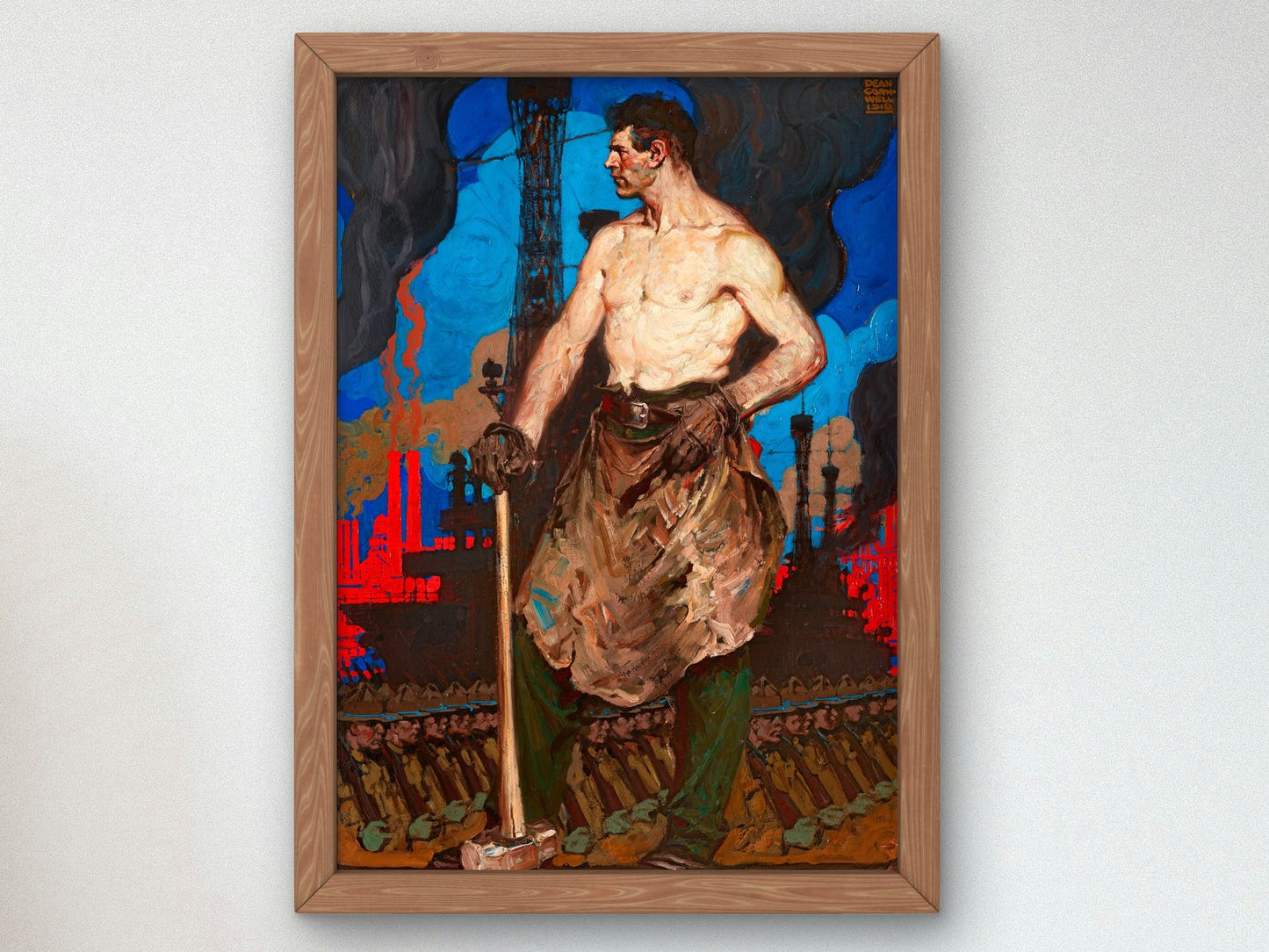 Industrial Worker by Dean Cornwell 1918, Wall Art Print, Fine Art Reproduction, Museum Quality Decor, Poster
