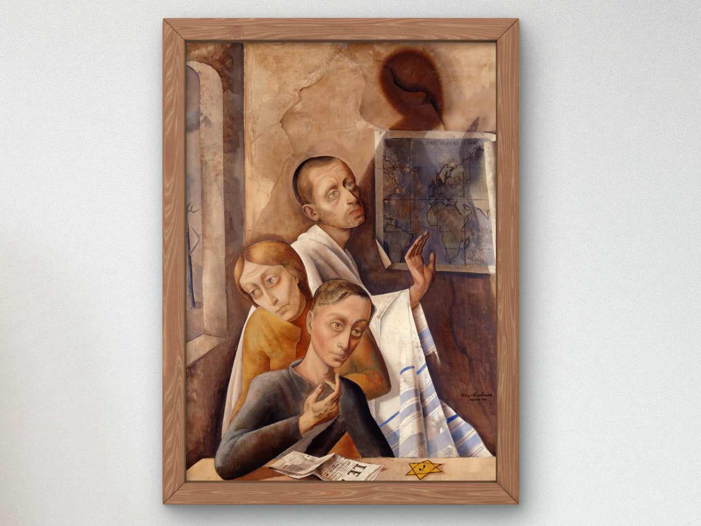 Portrait of Three by Felix Nussbaum 1944, Wall Art Print, Fine Art Reproduction, Museum Quality Decor, Poster