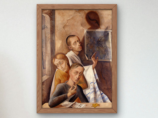 Portrait of Three by Felix Nussbaum 1944, Wall Art Print, Fine Art Reproduction, Museum Quality Decor, Poster