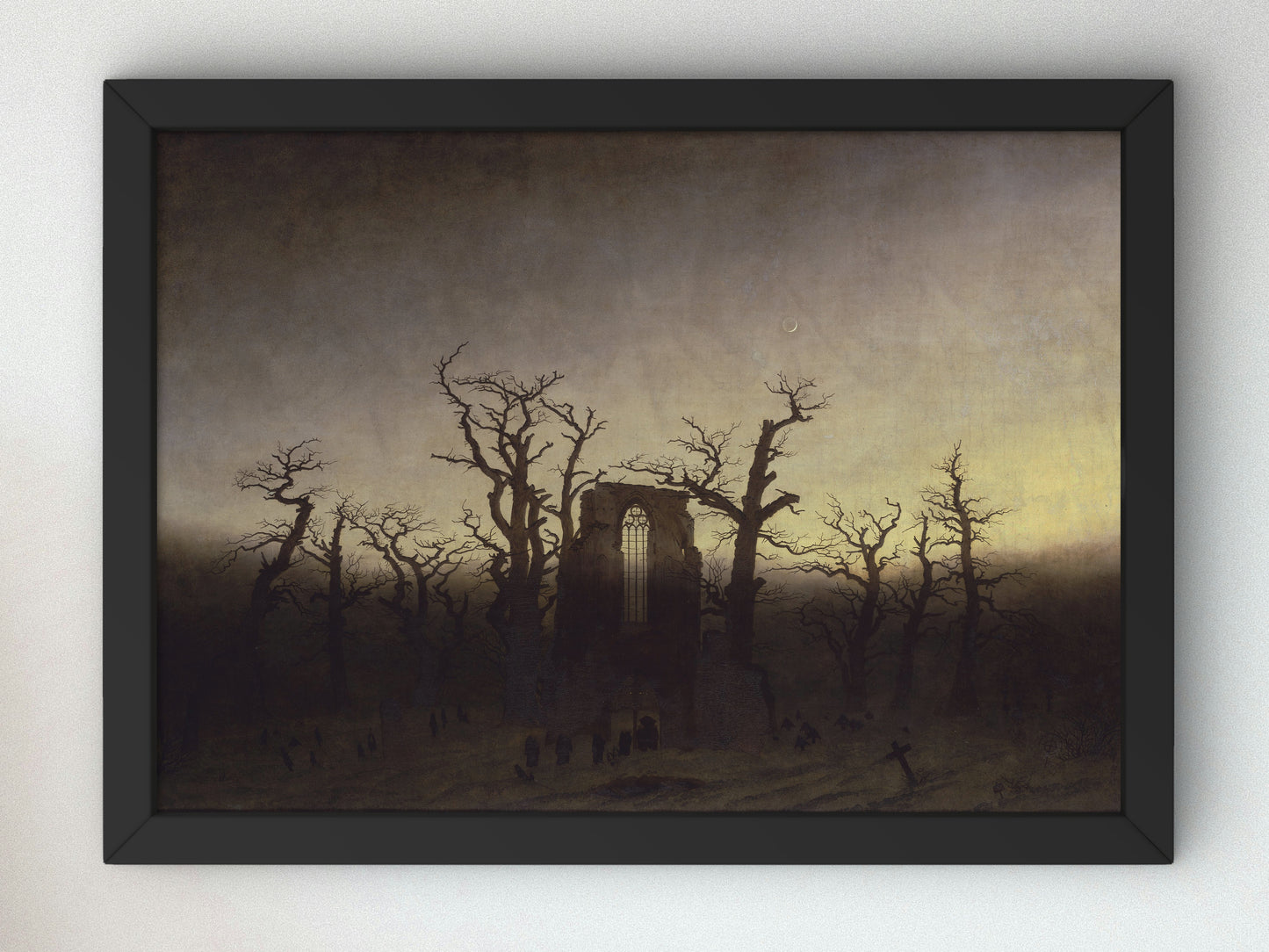 The Abbey in the Oakwood by Caspar David Friedrich 1810, Wall Art Print, Fine Art Reproduction, Museum Quality Decor, Poster