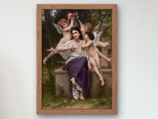 Dream of Spring by William Bouguereau 1901, Wall Art Print, Fine Art Reproduction, Museum Quality Decor, Poster