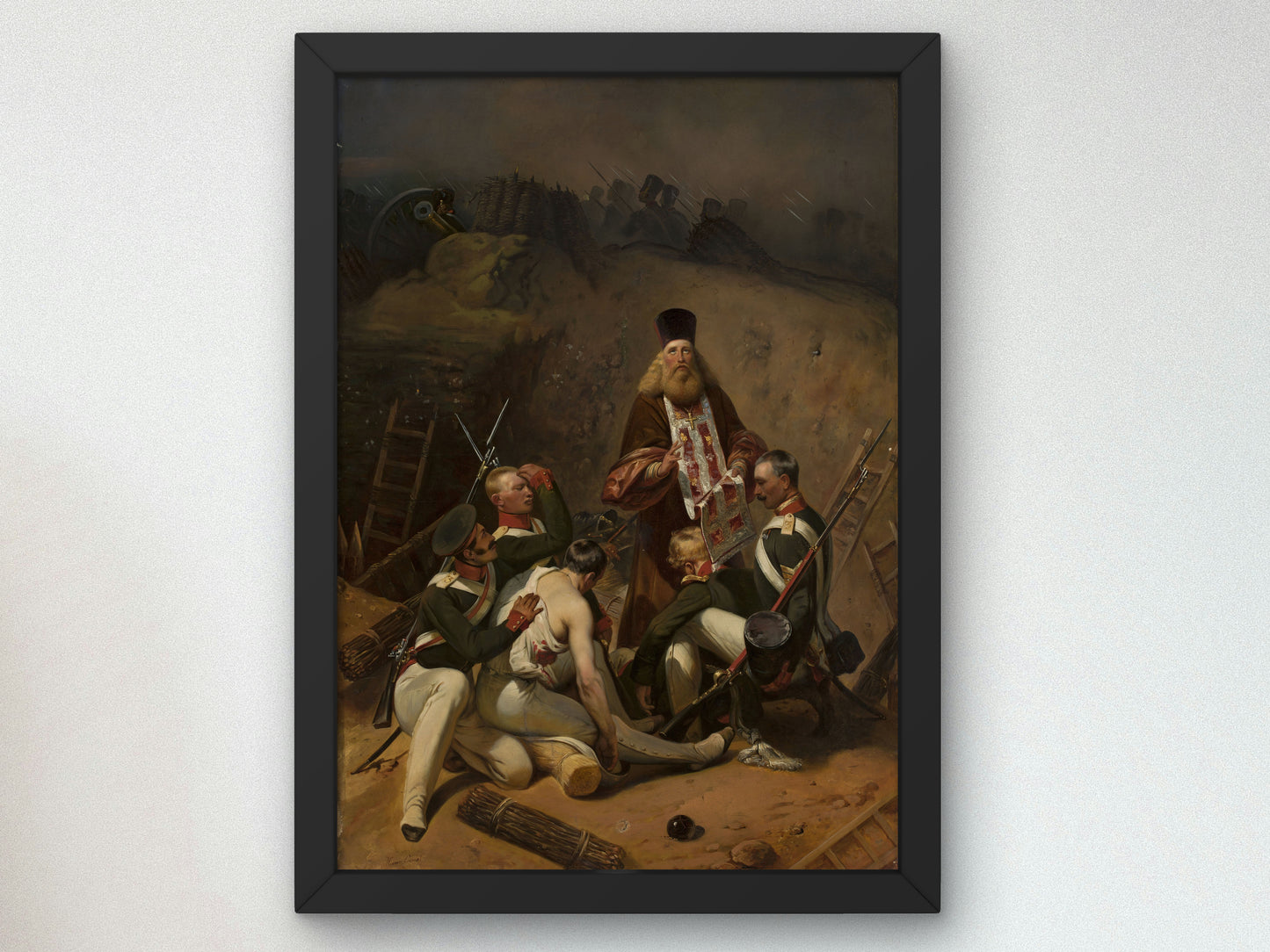 Priest Blessing Soldiers by Horace Vernet 1840, Wall Art Print, Fine Art Reproduction, Museum Quality Decor, Poster