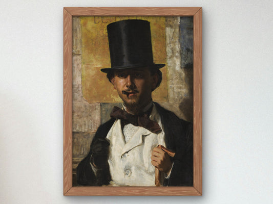 Portrait of Bernardo Celentano by Domenico Morelli 1859, Wall Art Print, Fine Art Reproduction, Museum Quality Decor, Poster