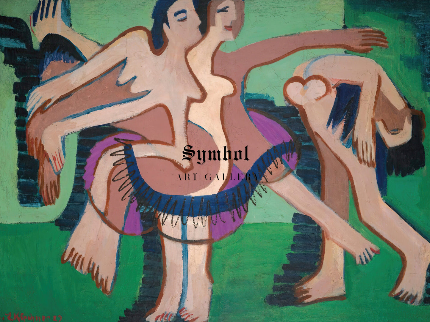 Dance Group by Ernst Ludwig Kirchner 1929, Wall Art Print, Fine Art Reproduction, Museum Quality Decor, Poster