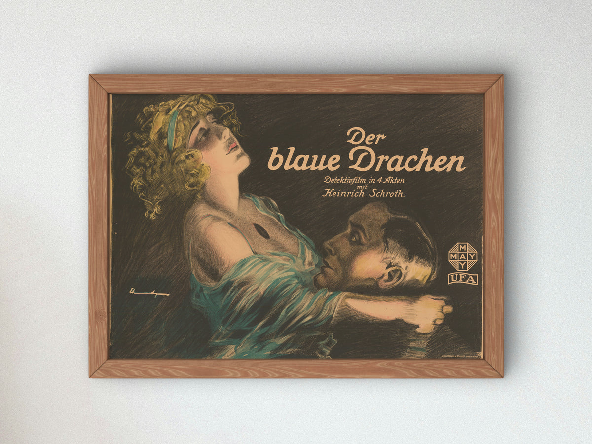 The Blue Dragon by Ludwig Lutz Ehrenberger 1919, Wall Art Print, Fine Art Reproduction, Museum Quality Decor, Poster