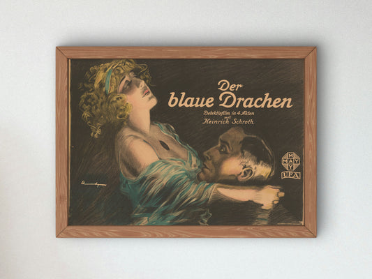 The Blue Dragon by Ludwig Lutz Ehrenberger 1919, Wall Art Print, Fine Art Reproduction, Museum Quality Decor, Poster