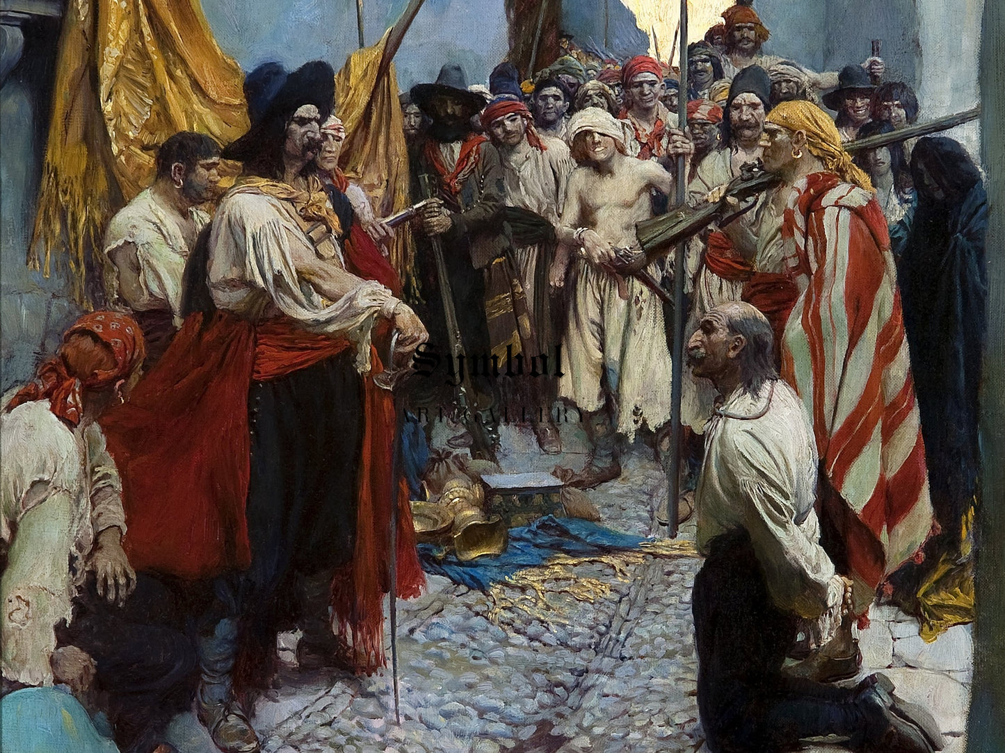 Extorting Tribute from the Citizens by Howard Pyle 1905, Wall Art Print, Fine Art Reproduction, Museum Quality Decor, Poster