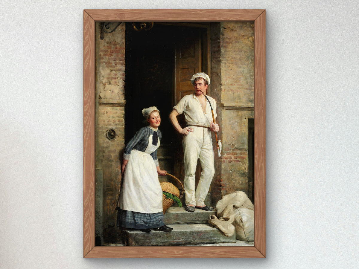 A Baker Cooling Himself by Carl Bloch 1888, Wall Art Print, Fine Art Reproduction, Museum Quality Decor, Poster