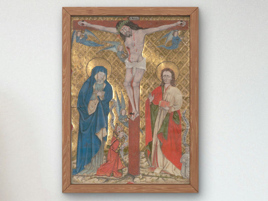The Crucifixion by Unknown Northern European 1480, Wall Art Print, Fine Art Reproduction, Museum Quality Decor, Poster