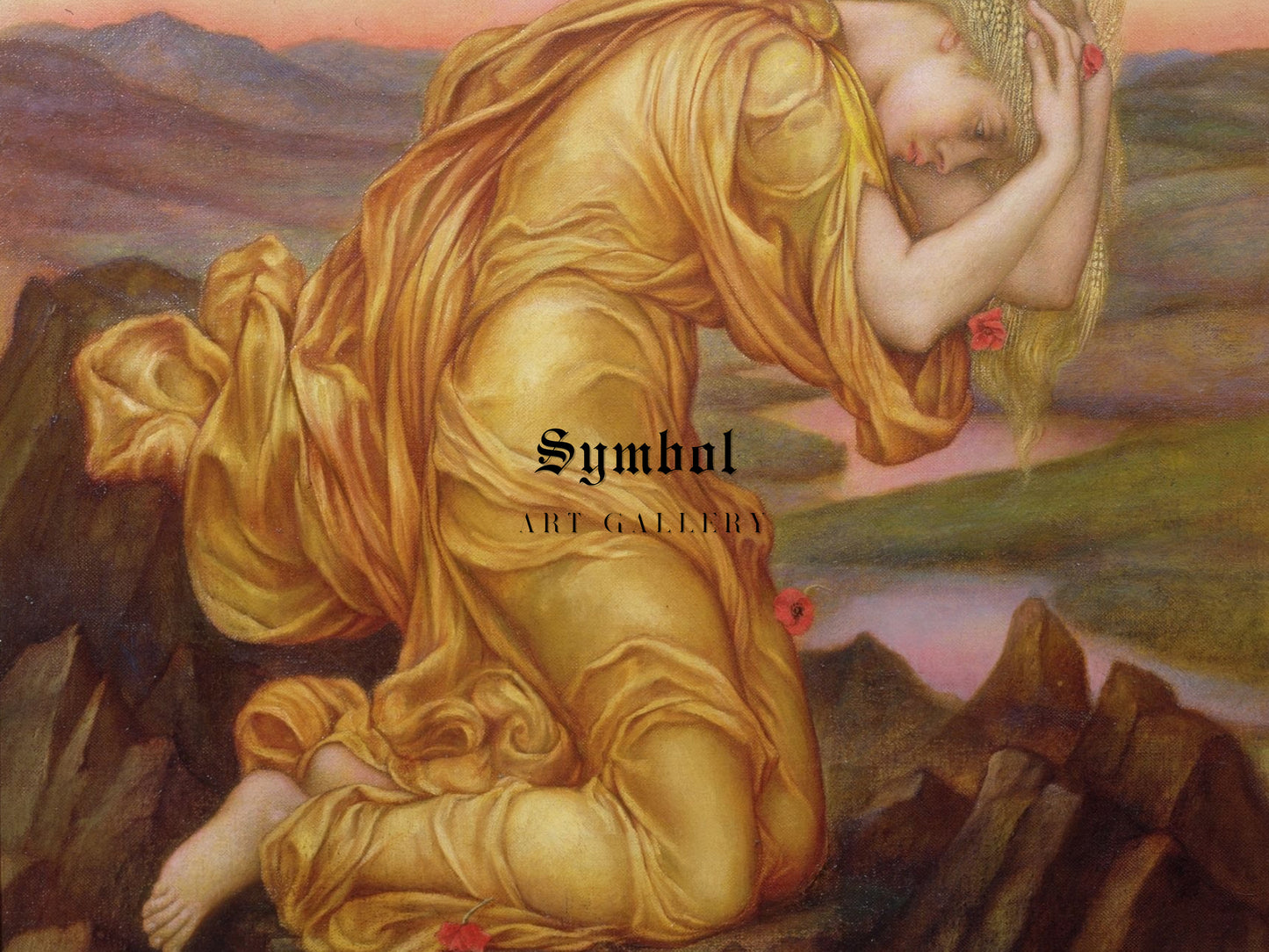 Demeter Mourning for Persephone by Evelyn De Morgan 1906, Wall Art Print, Fine Art Reproduction, Museum Quality Decor, Poster