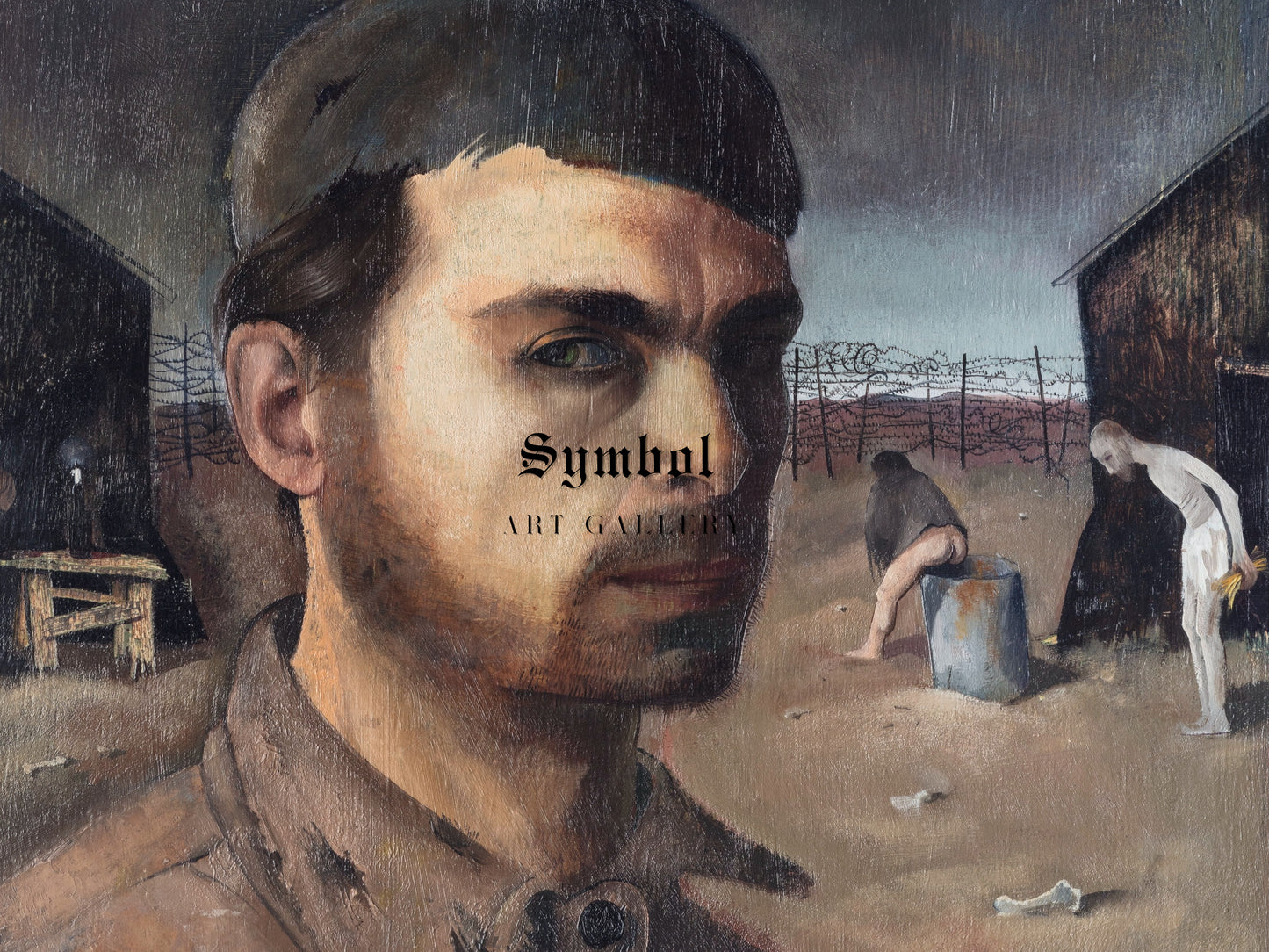 Self Portrait in the Camp by Felix Nussbaum 1940, Wall Art Print, Fine Art Reproduction, Museum Quality Decor, Poster