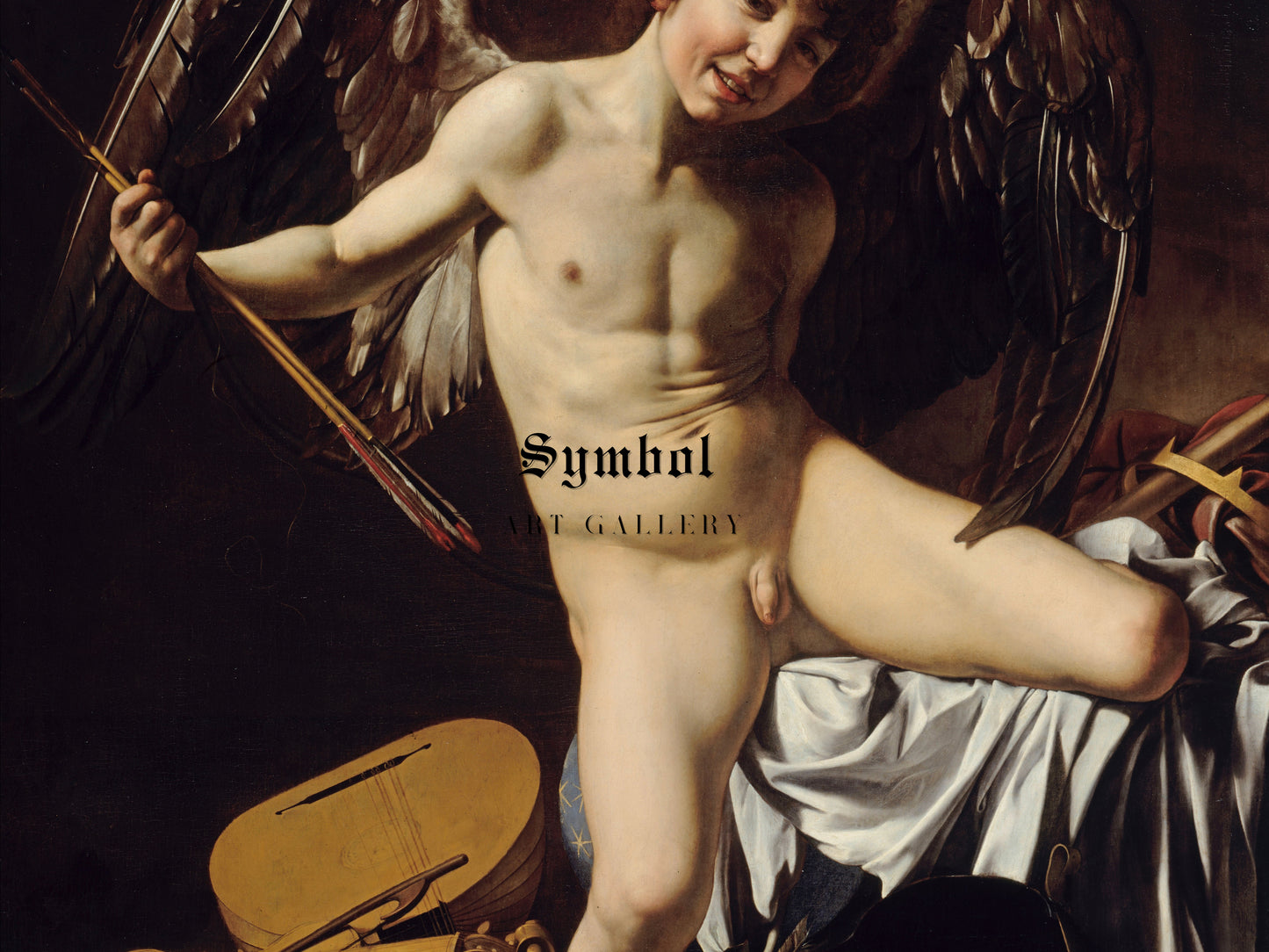 Amor Vincit Omnia by Caravaggio 1602, Wall Art Print, Fine Art Reproduction, Museum Quality Decor, Poster