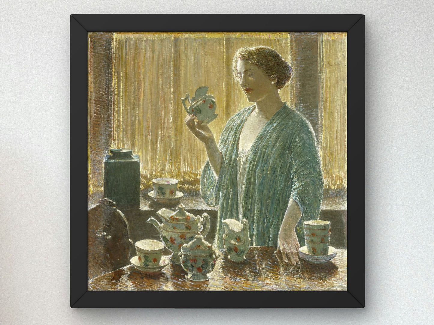 Strawberry Tea Set by Childe Hassam 1912, Wall Art Print, Fine Art Reproduction, Museum Quality Decor, Poster