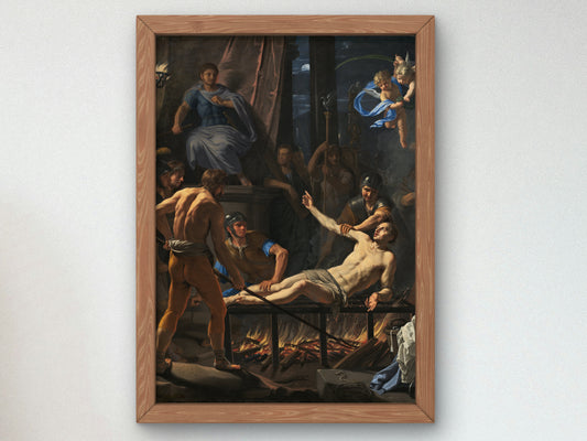 The Martyrdom of Saint Lawrence by Jean Baptiste de Champaigne, Wall Art Print, Fine Art Reproduction, Museum Quality Decor, Poster