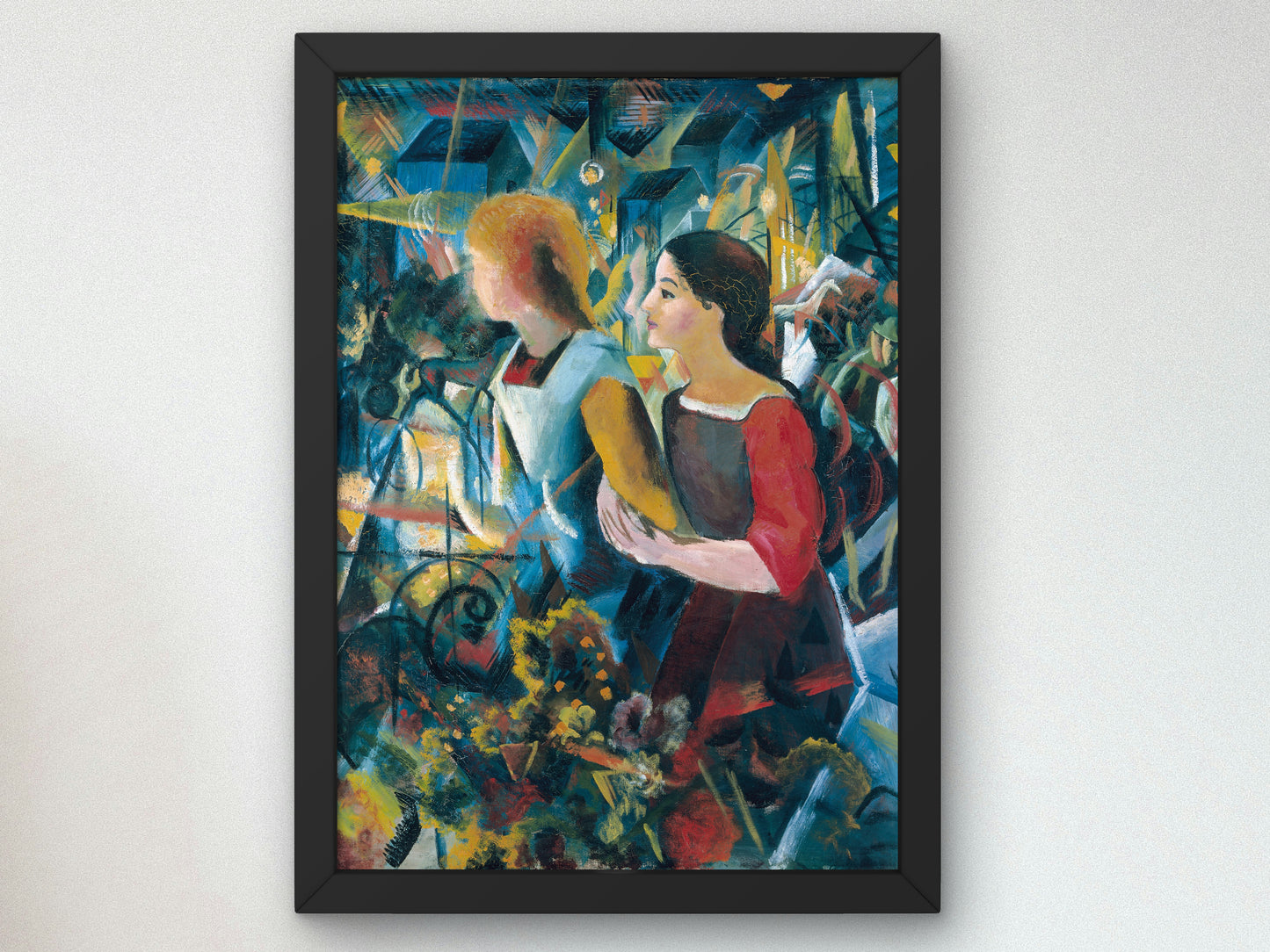 Two Girls by August Macke 1913, Wall Art Print, Fine Art Reproduction, Museum Quality Decor, Poster