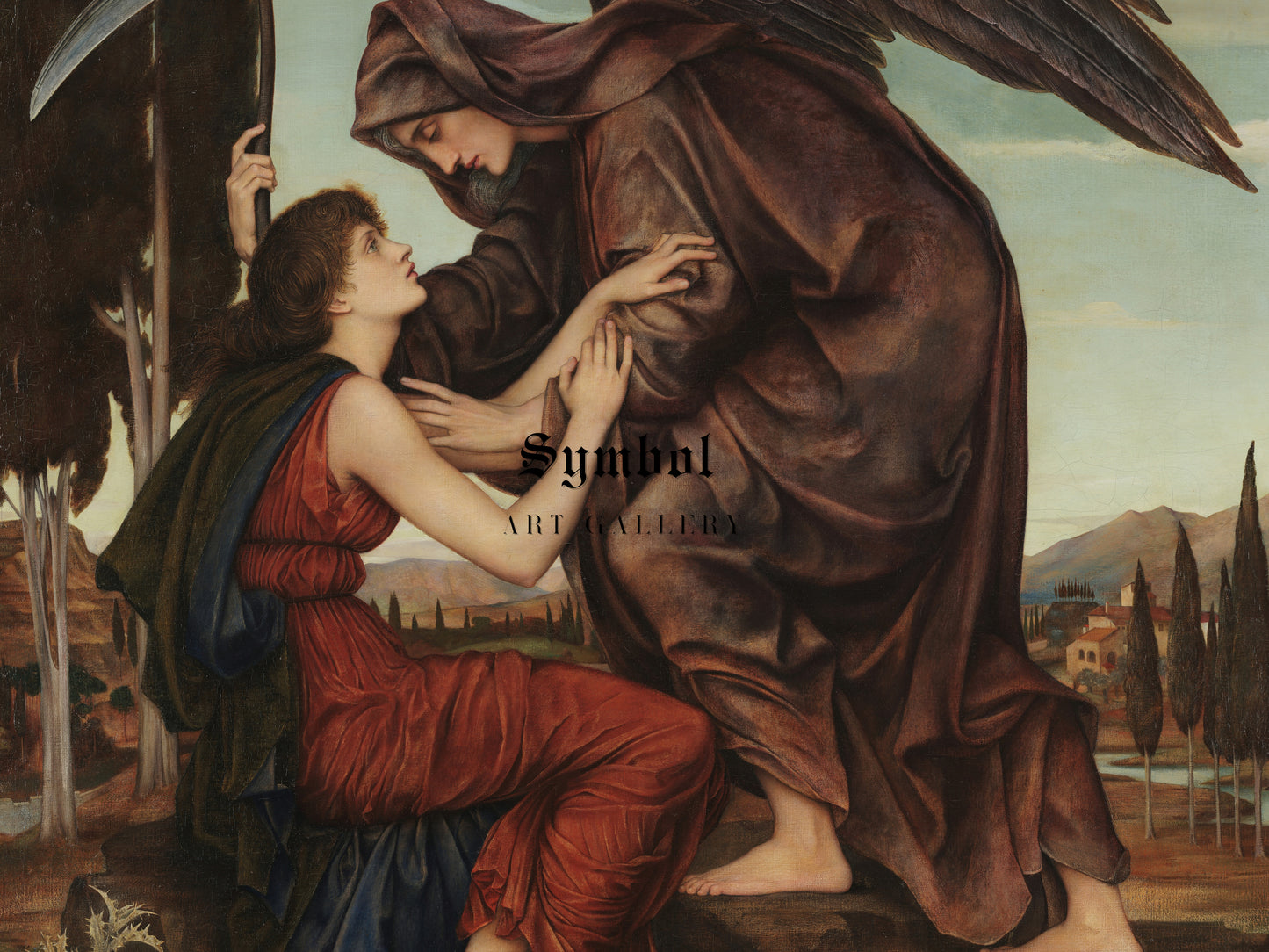 The Angel of Death by Evelyn De Morgan 1880, Wall Art Print, Fine Art Reproduction, Museum Quality Decor, Poster