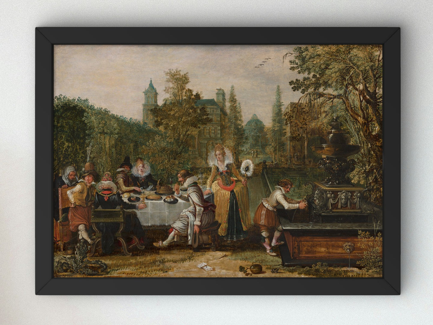 Merry Company in a Park by Esaias van de Velde 1614, Wall Art Print, Fine Art Reproduction, Museum Quality Decor, Poster