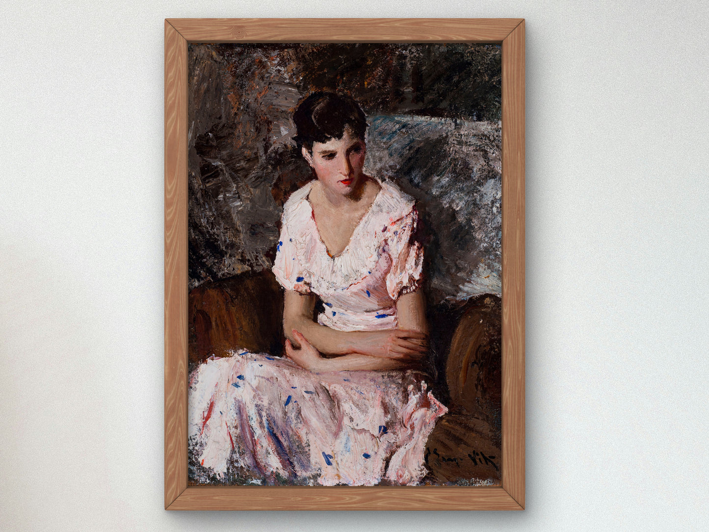 Figure in Pink by Eugenio Viti, Wall Art Print, Fine Art Reproduction, Museum Quality Decor, Poster