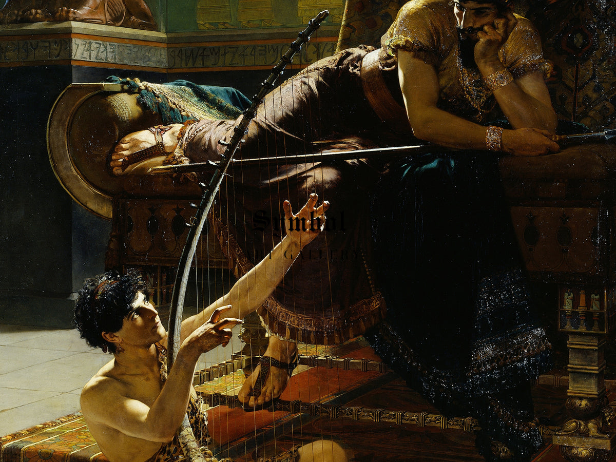 David and Saul by Julius Kronberg 1885, Wall Art Print, Fine Art Reproduction, Museum Quality Decor, Poster