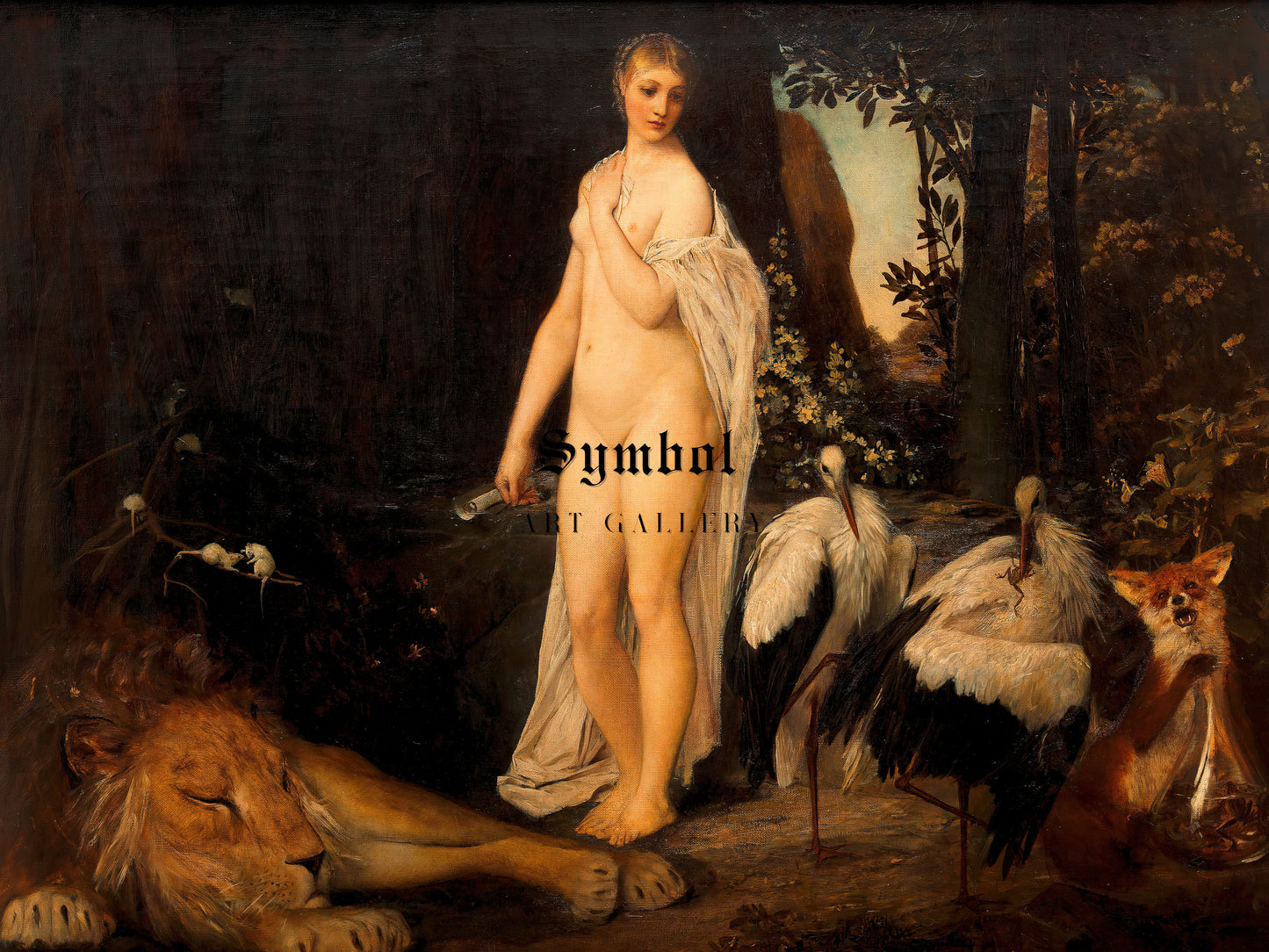 Fable by Gustav Klimt 1883, Wall Art Print, Fine Art Reproduction, Museum Quality Decor, Poster