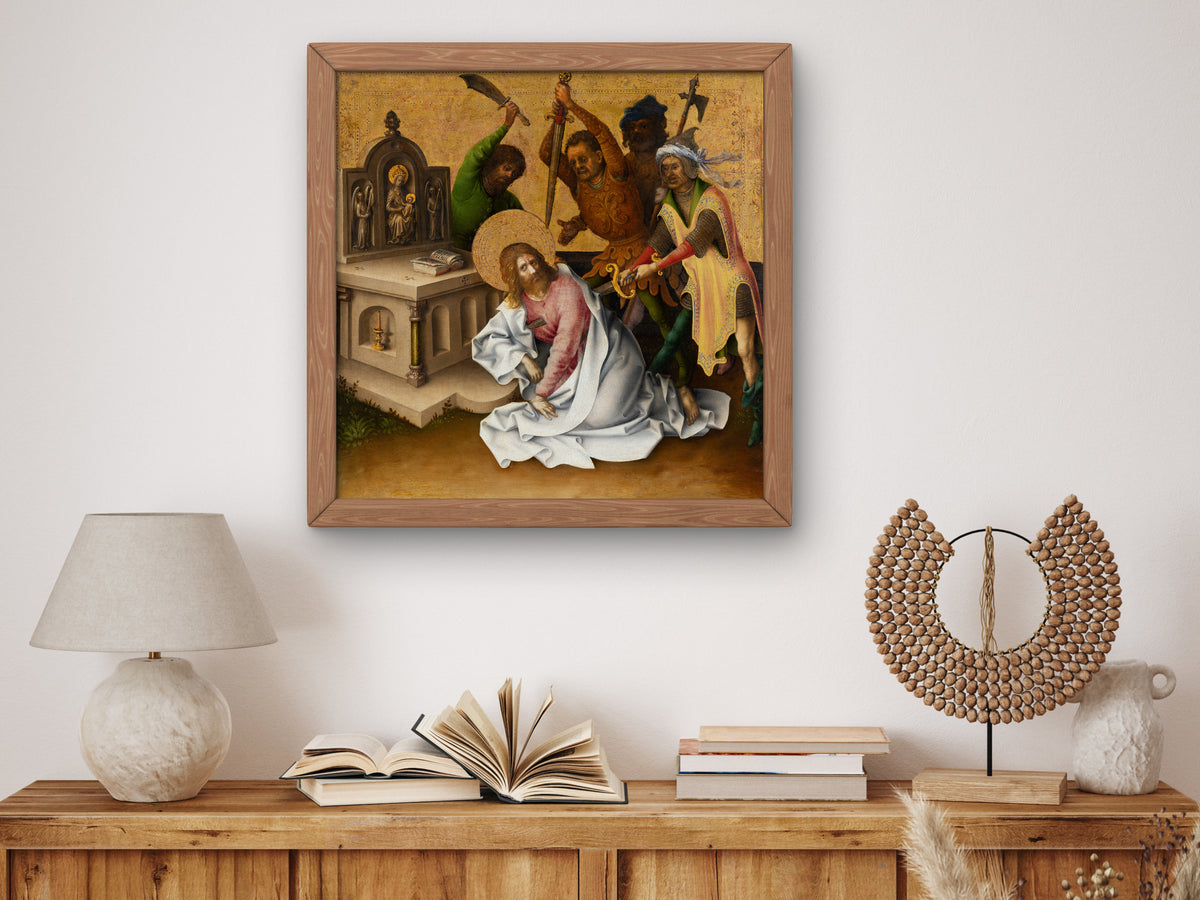 Martyrdom of St Matthew by Stefan Lochner 1435, Wall Art Print, Fine Art Reproduction, Museum Quality Decor, Poster
