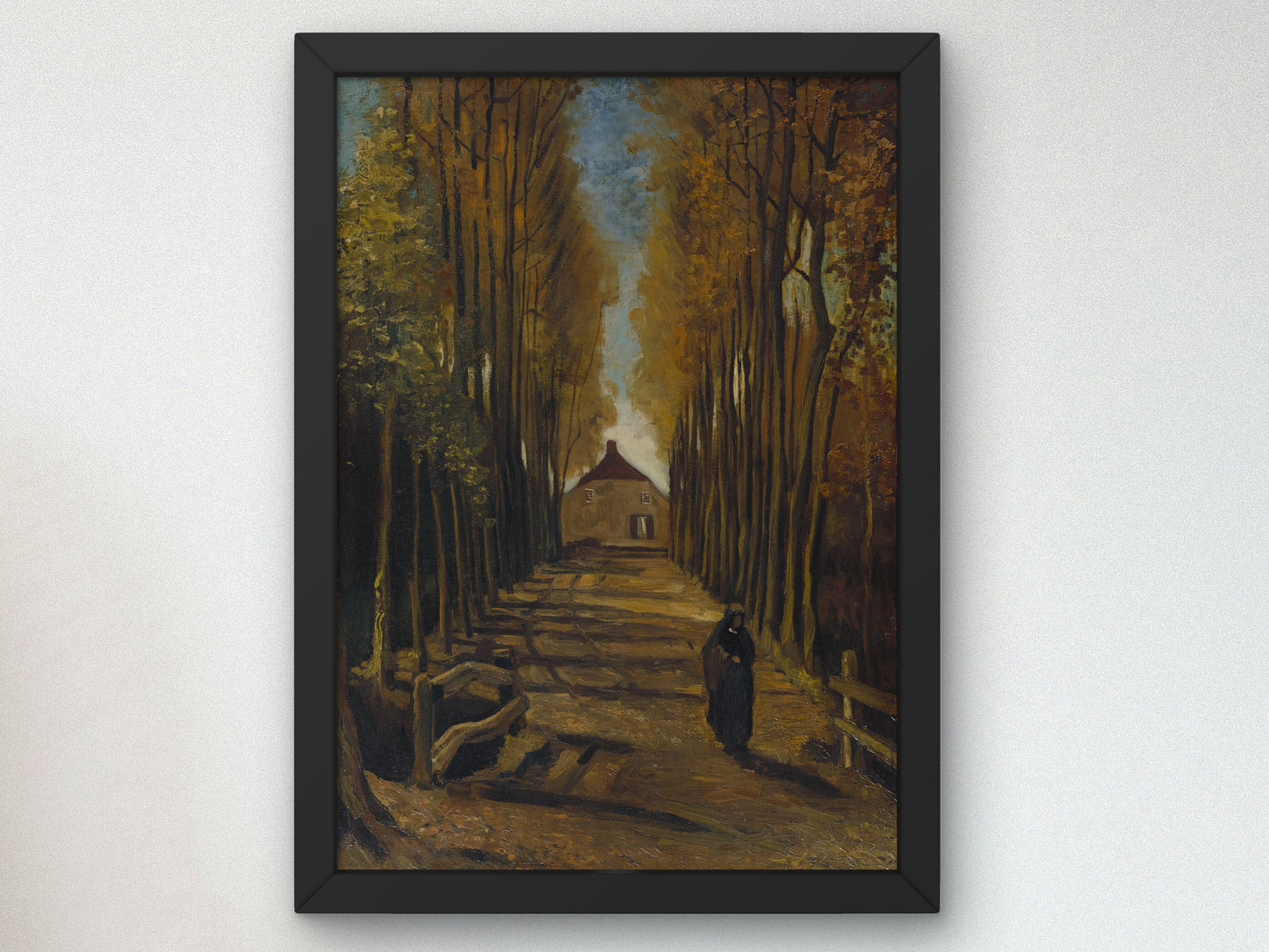 Avenue of Poplars in Autumn by Vincent van Gogh 1884, Wall Art Print, Fine Art Reproduction, Museum Quality Decor, Poster