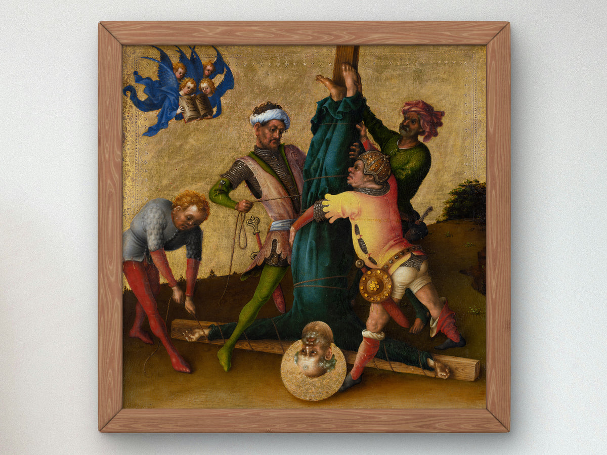 Martyrdom of St Peter by Stefan Lochner 1435, Wall Art Print, Fine Art Reproduction, Museum Quality Decor, Poster