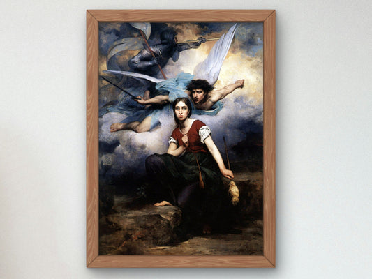 Jeanne d'Arc écoutant ses voix by Eugène Thirion 1876, Wall Art Print, Fine Art Reproduction, Museum Quality Decor, Poster