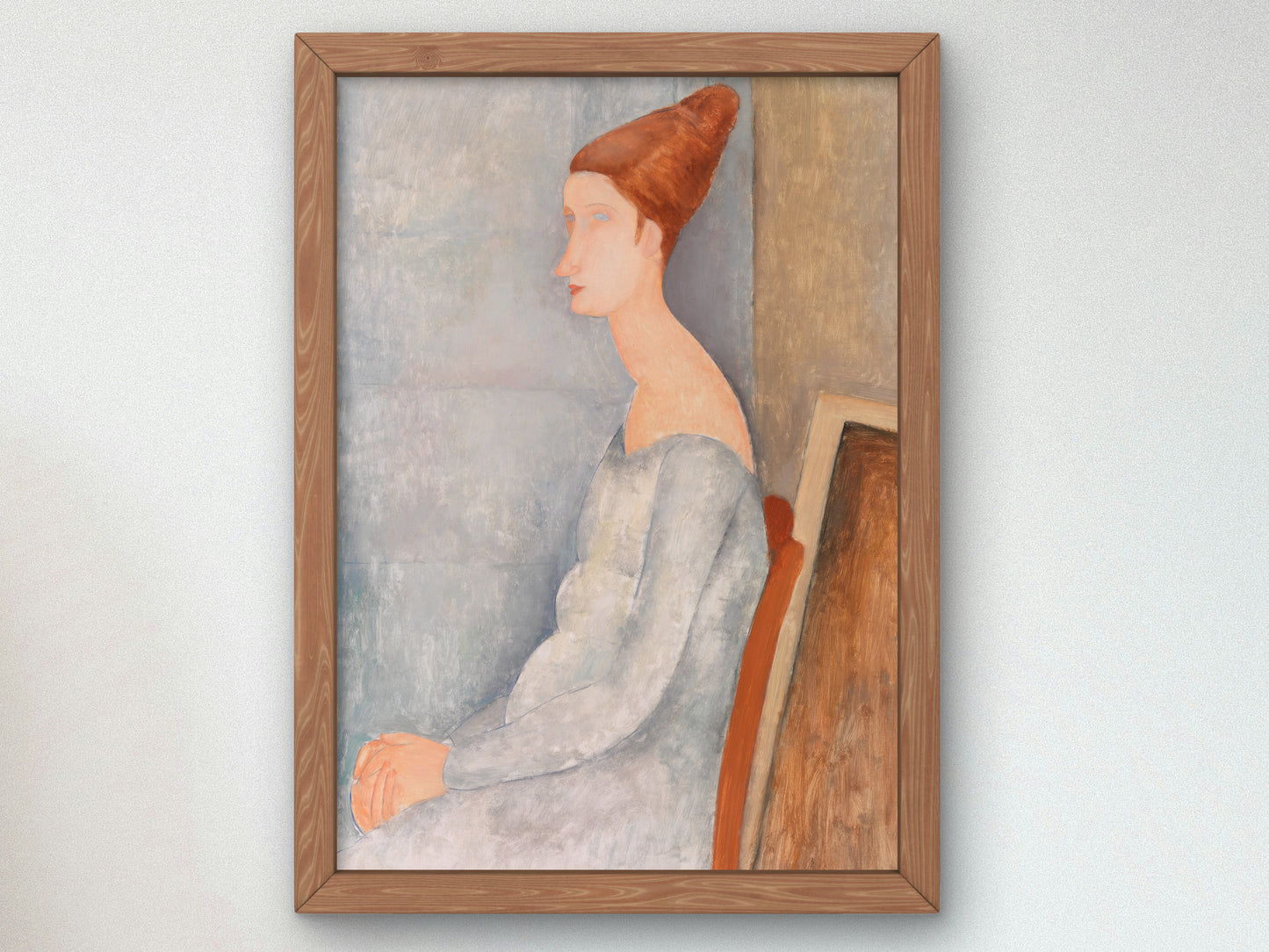 Portrait of Jeanne Hébuterne by Amedeo Modigliani 1918, Wall Art Print, Fine Art Reproduction, Museum Quality Decor, Poster