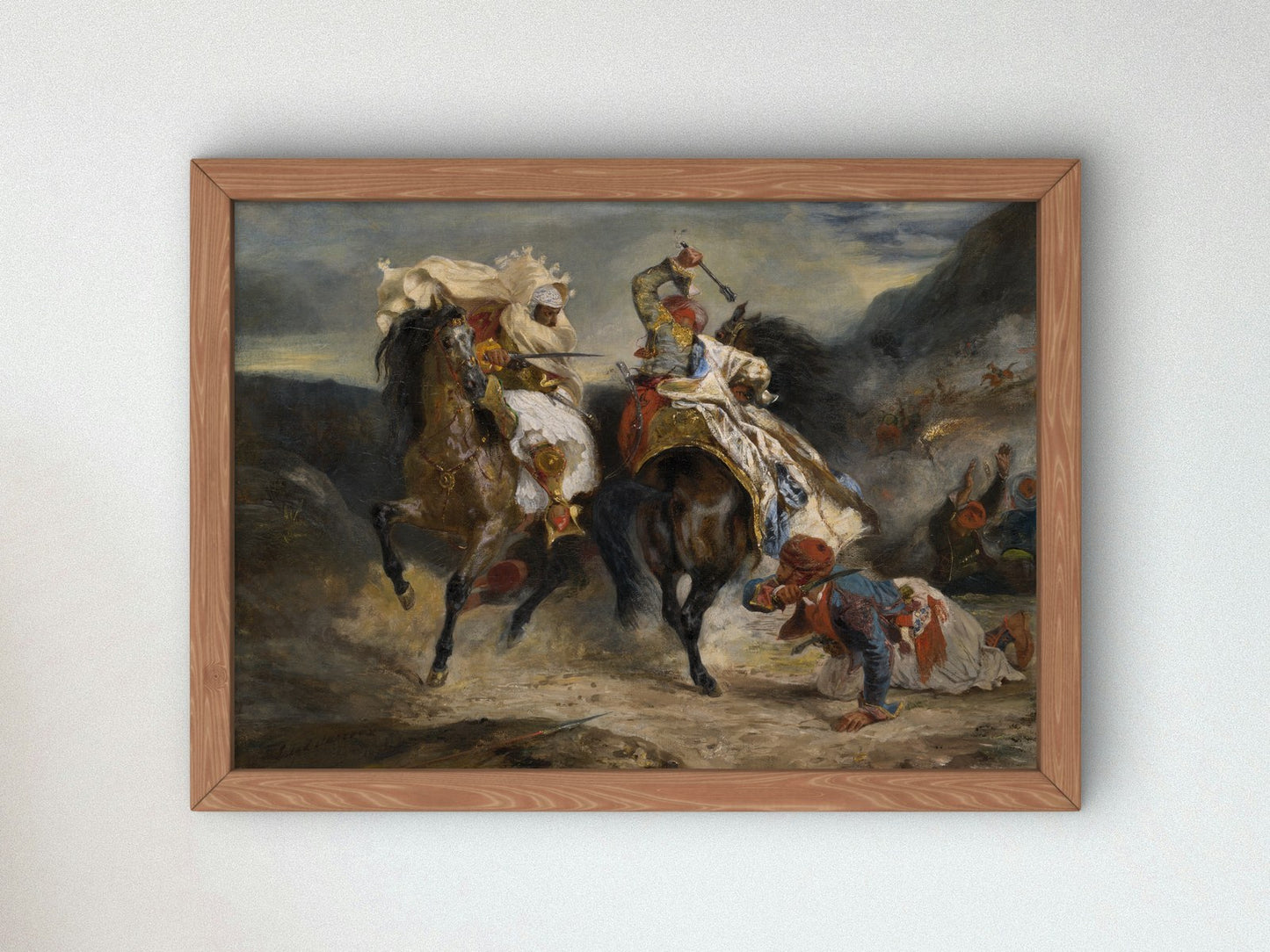 The Combat of the Giaour and Hassan by Eugène Delacroix 1826, Wall Art Print, Fine Art Reproduction, Museum Quality Decor, Poster