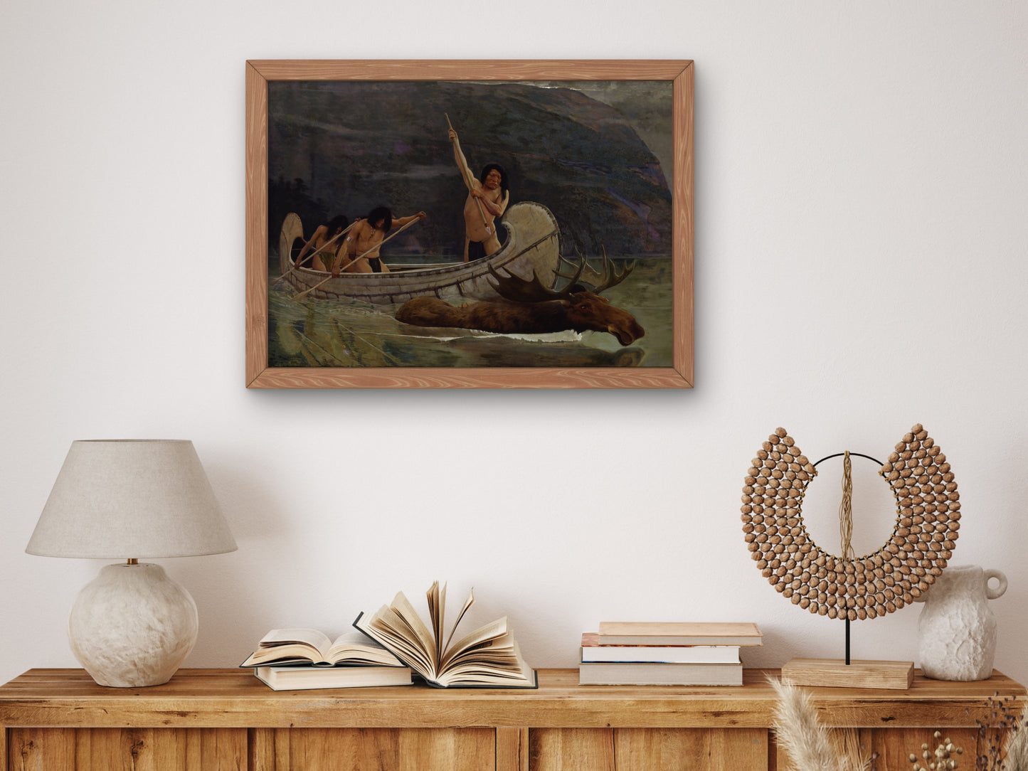 The Moose Chase by George de Forest Brush 1888, Wall Art Print, Fine Art Reproduction, Museum Quality Decor, Poster