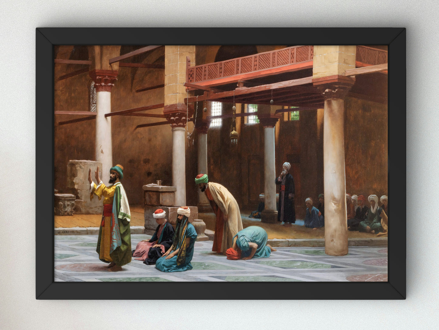 Prayers in the Mosque by Jean Léon Gérôme 1864, Wall Art Print, Fine Art Reproduction, Museum Quality Decor, Poster