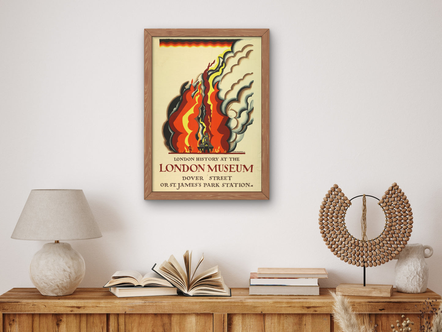 London History at the London Museum by Edward McKnight Kauffer 1922, Wall Art Print, Fine Art Reproduction, Museum Quality Decor, Poster