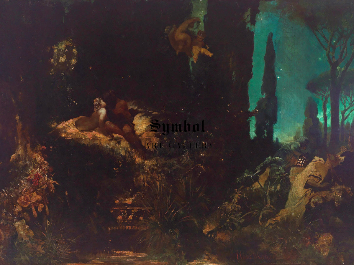 A Midsummer Night's Dream by Hans Makart 1868, Wall Art Print, Fine Art Reproduction, Museum Quality Decor, Poster