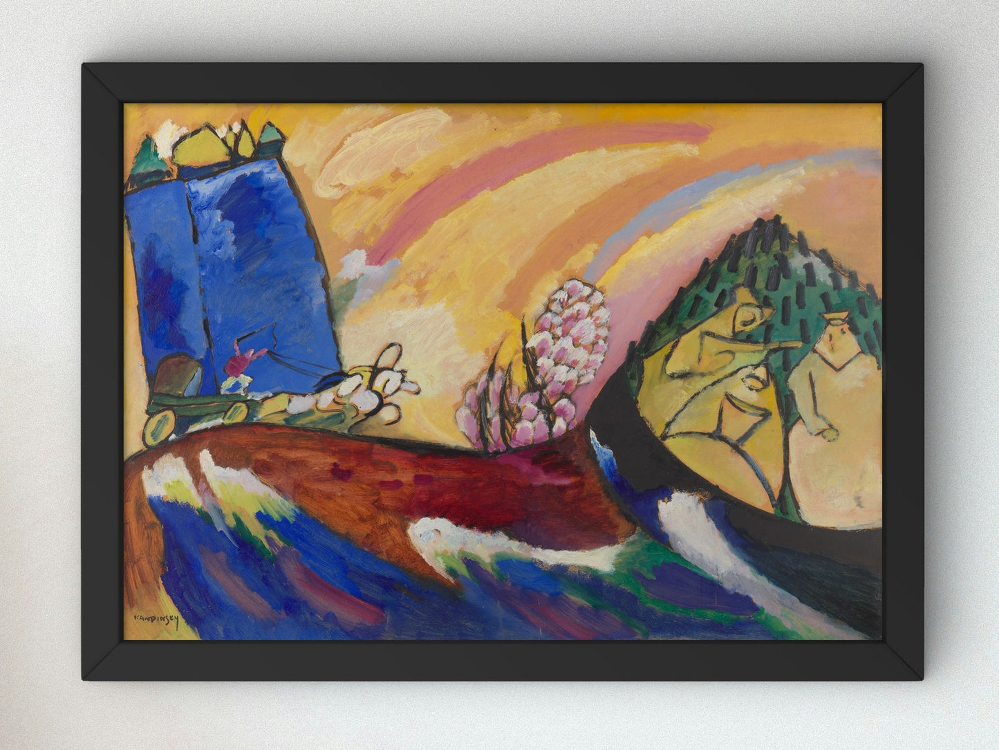 Painting with Troika by Vasily Kandinsky 1911, Wall Art Print, Fine Art Reproduction, Museum Quality Decor, Poster