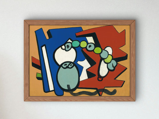 Tricolor Still Life by Fernand Léger 1938, Wall Art Print, Fine Art Reproduction, Museum Quality Decor, Poster