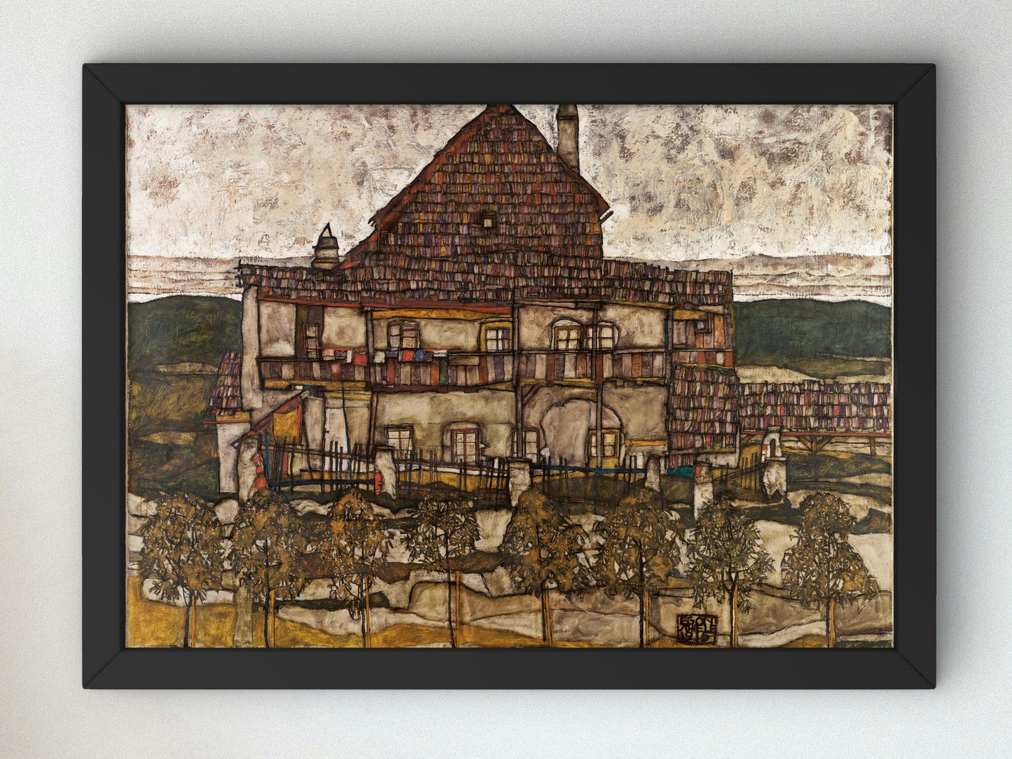 House with Shingle Roof by Egon Schiele 1915, Wall Art Print, Fine Art Reproduction, Museum Quality Decor, Poster