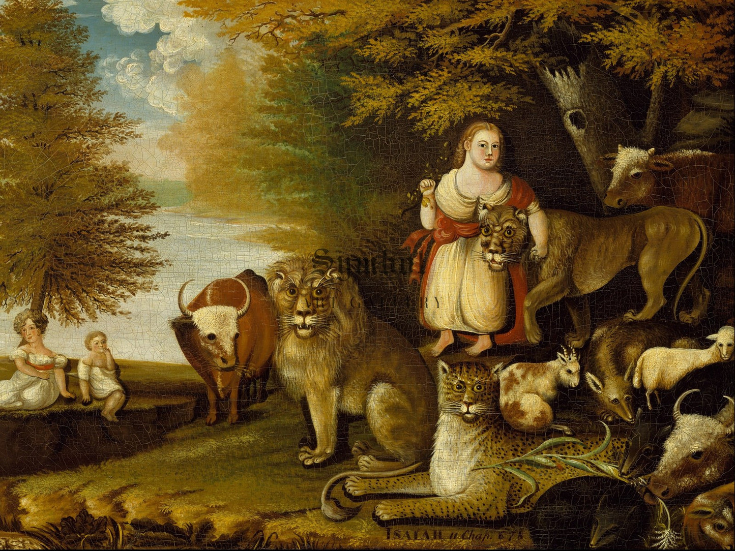 Peaceable Kingdom by Edward Hicks 1830, Wall Art Print, Fine Art Reproduction, Museum Quality Decor, Poster