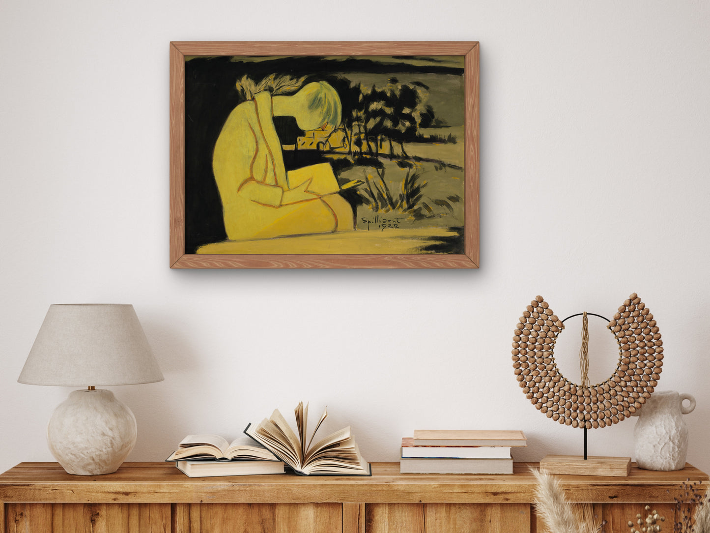 Young Girl in Yellow Reading by Léon Spilliaert 1927, Wall Art Print, Fine Art Reproduction, Museum Quality Decor, Poster