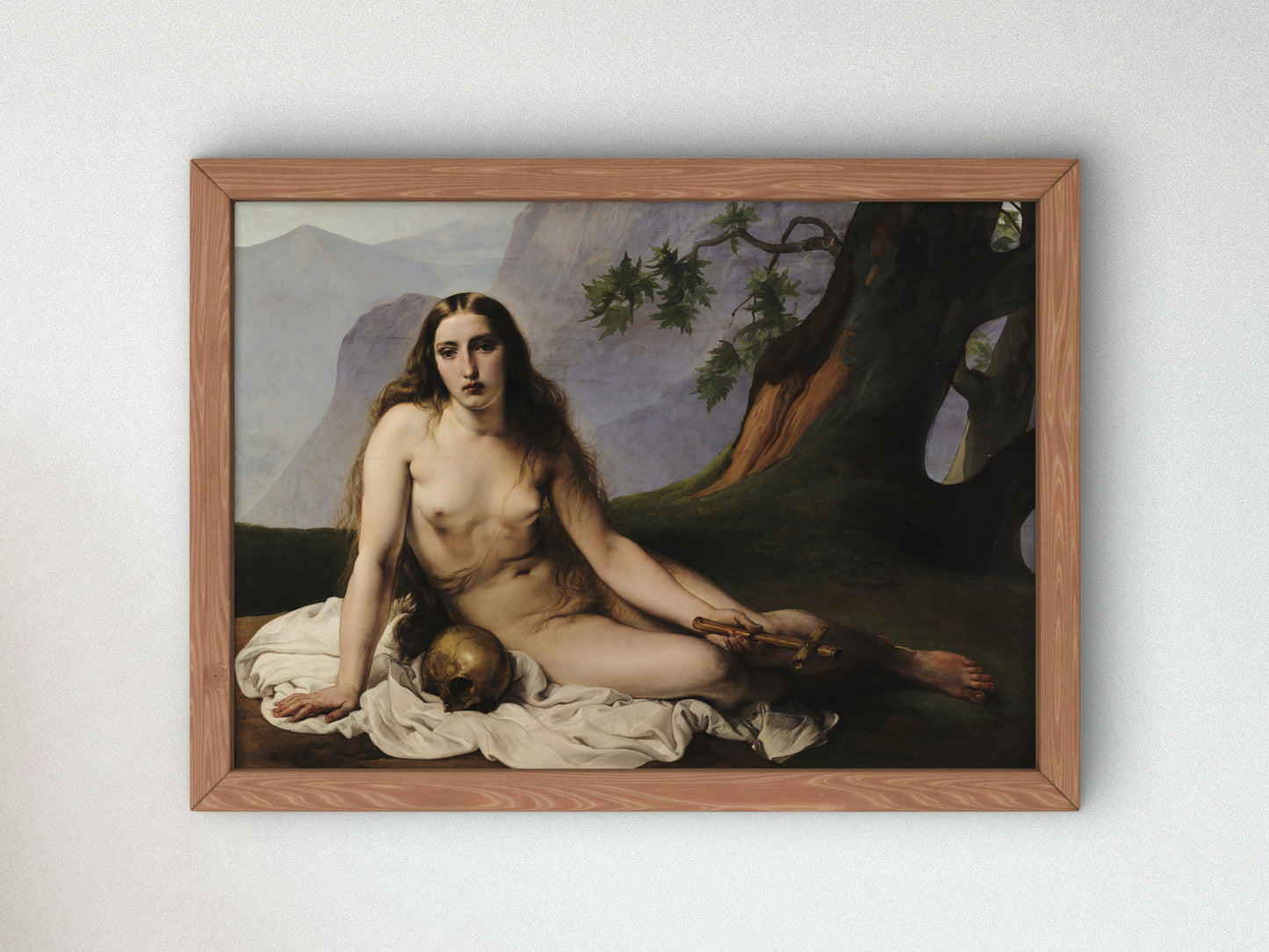 Mary Magdalene as a Hermit by Francesco Hayez 1833, Wall Art Print, Fine Art Reproduction, Museum Quality Decor, Poster