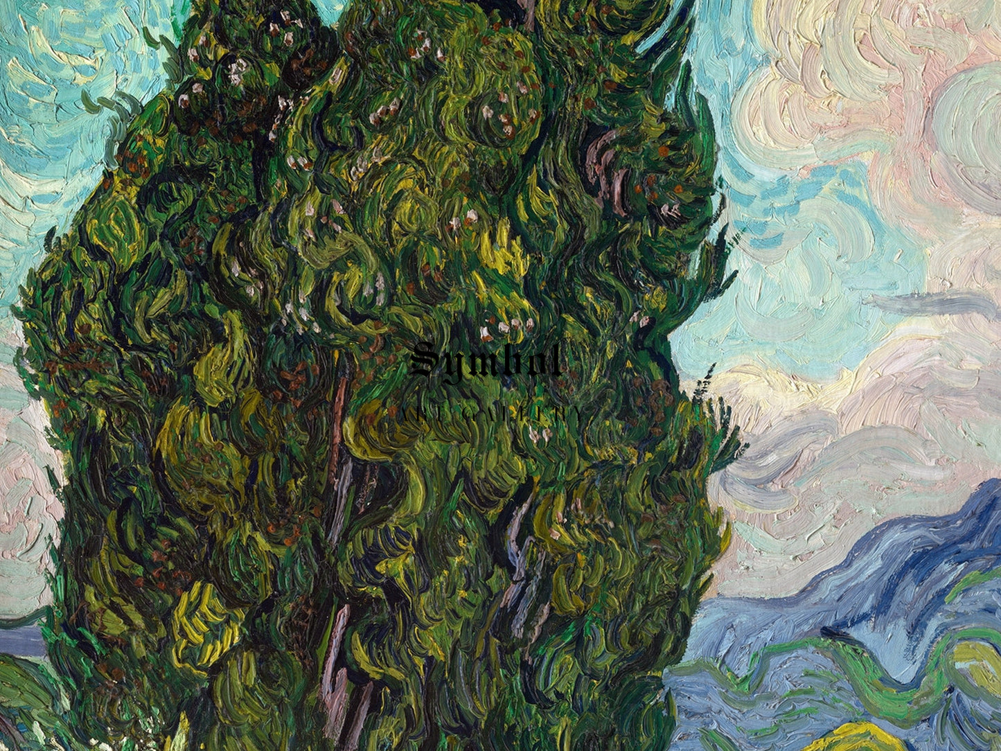 Cypresses by Vincent van Gogh 1889, Wall Art Print, Fine Art Reproduction, Museum Quality Decor, Poster