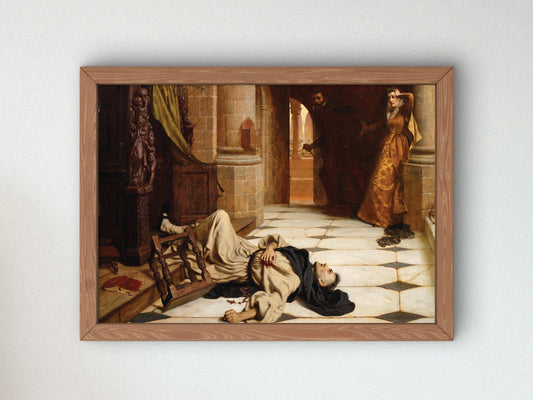 The Confessional by Edmund Blair Leighton 1886, Wall Art Print, Fine Art Reproduction, Museum Quality Decor, Poster