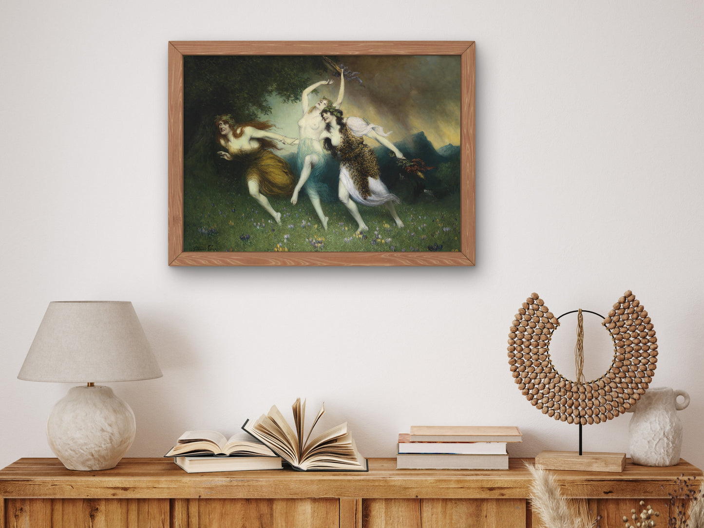 Fleeing Nymphs by Ferdinand Leeke, Wall Art Print, Fine Art Reproduction, Museum Quality Decor, Poster