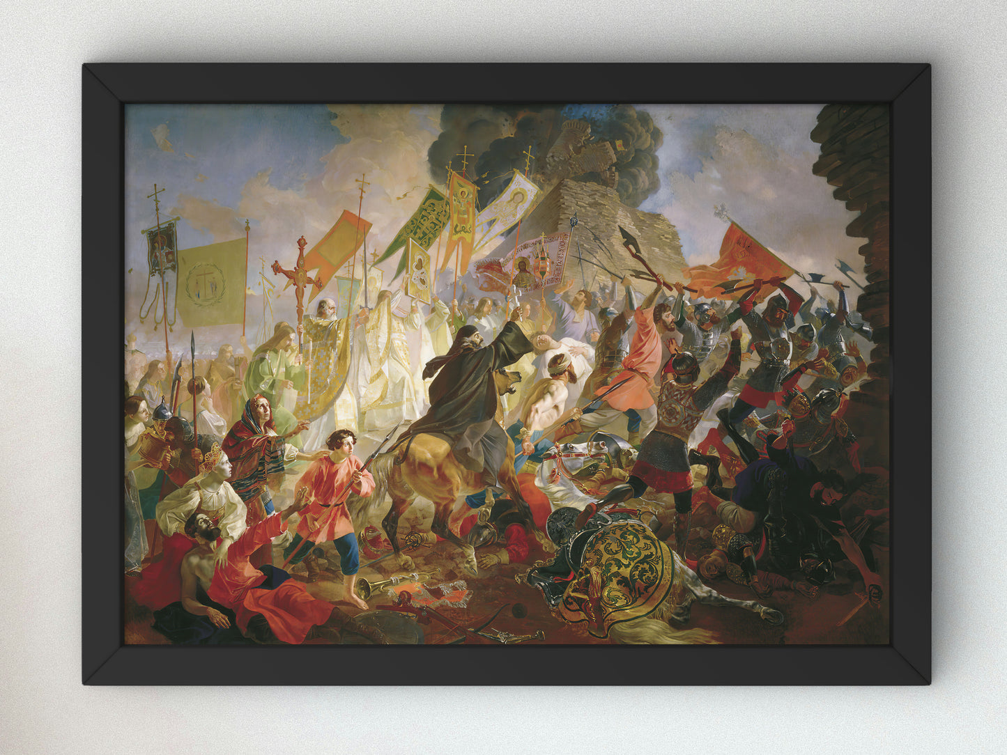 Siege of Pskov By Polish King Stefan Batory by Karl Bryullov 1843, Wall Art Print, Fine Art Reproduction, Museum Quality Decor, Poster
