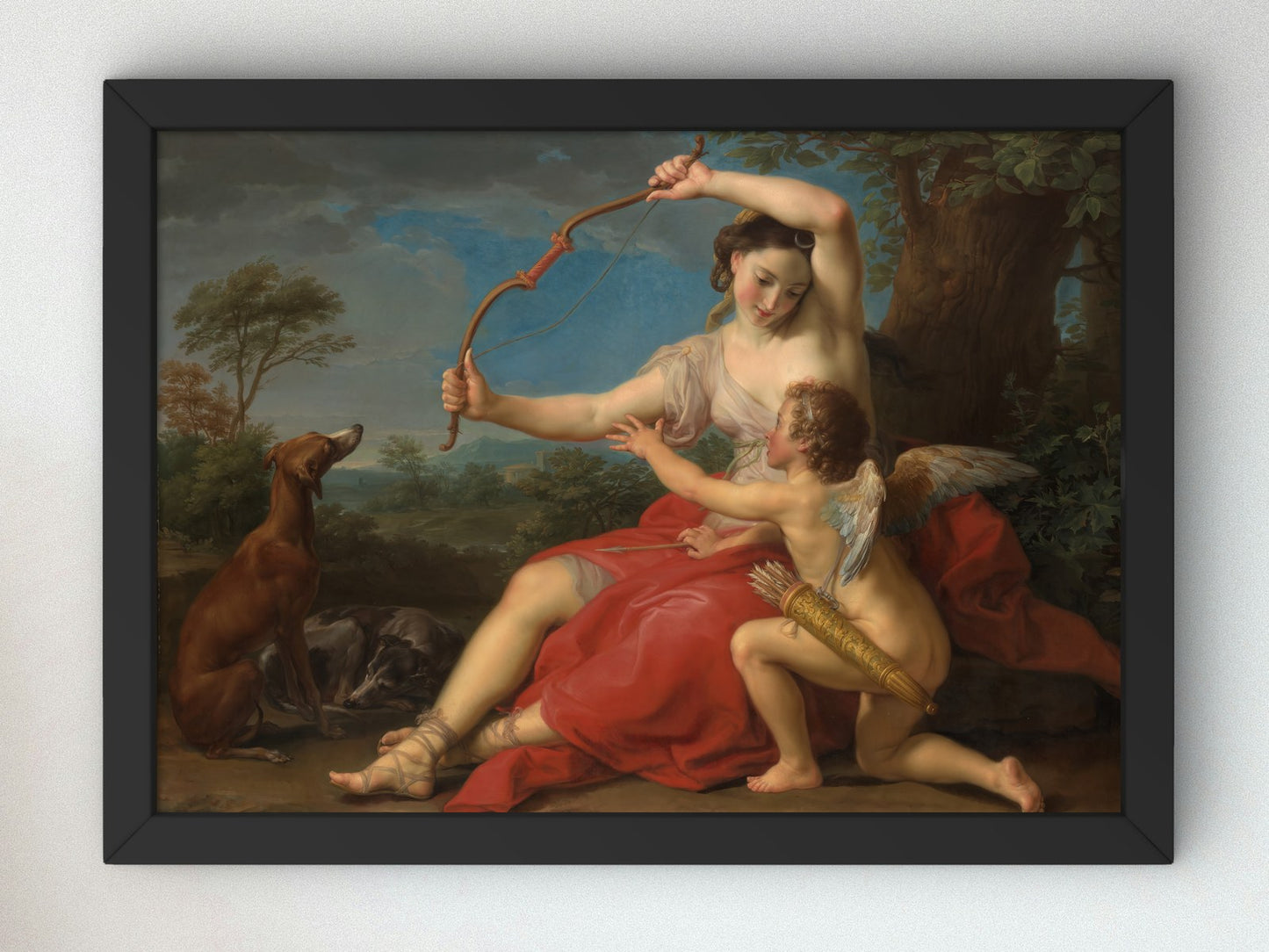 Diana and Cupid by Pompeo Batoni 1761, Wall Art Print, Fine Art Reproduction, Museum Quality Decor, Poster