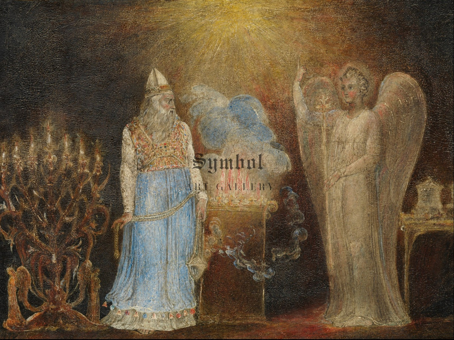 The Angel Appearing to Zacharias by William Blake 1799, Wall Art Print, Fine Art Reproduction, Museum Quality Decor, Poster