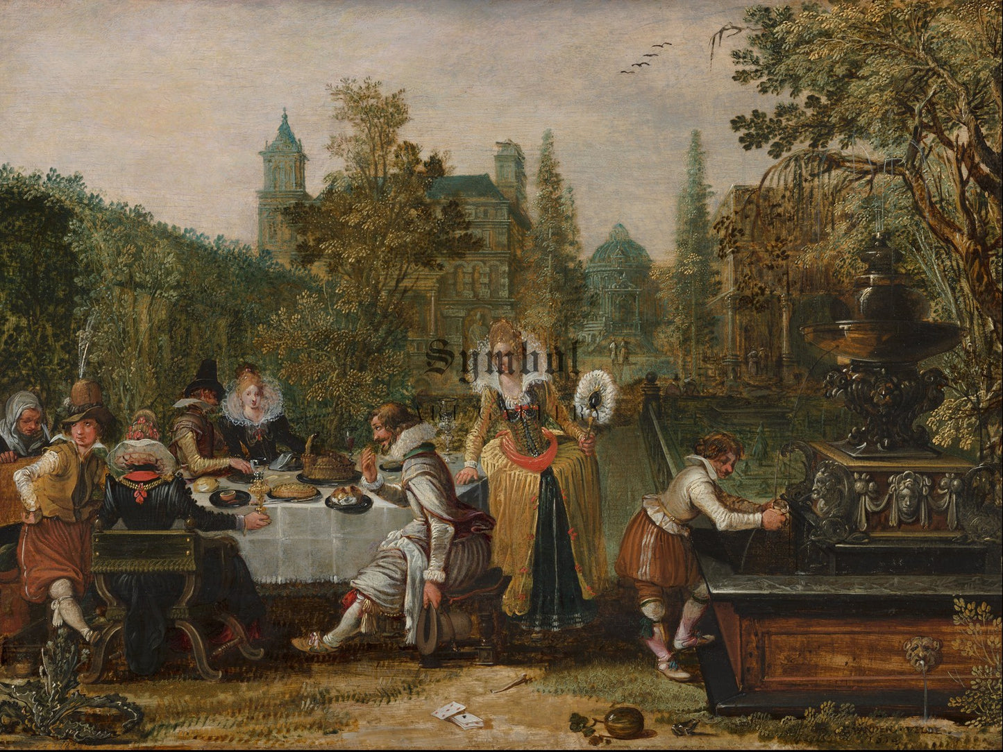 Merry Company in a Park by Esaias van de Velde 1614, Wall Art Print, Fine Art Reproduction, Museum Quality Decor, Poster