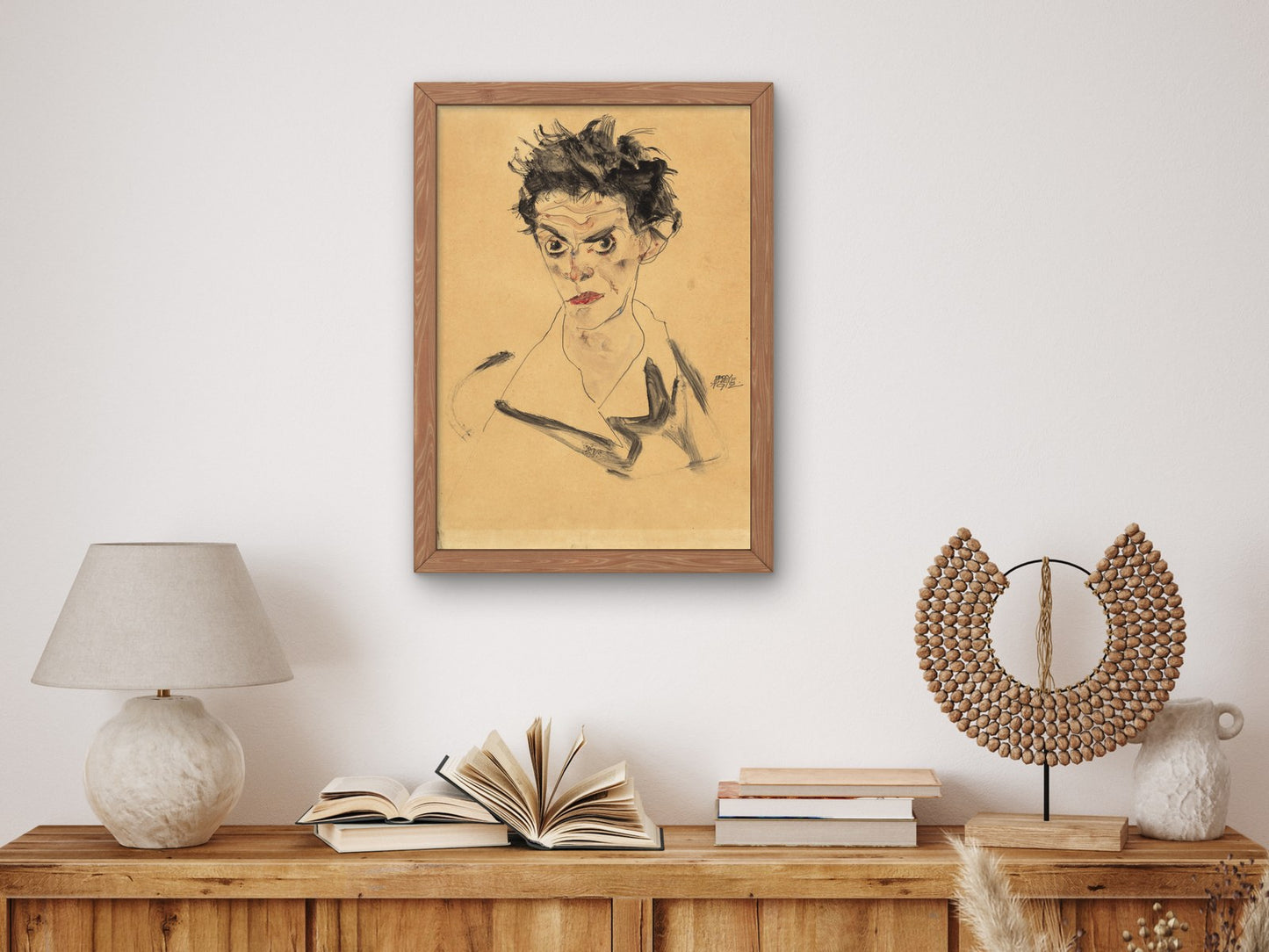 Self Portrait by Egon Schiele 1912, Wall Art Print, Fine Art Reproduction, Museum Quality Decor, Poster