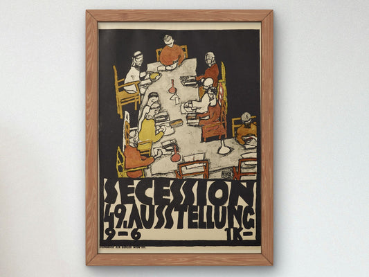 Poster for the XLIX Exhibition of the Vienna Secession by Egon Schiele 1918, Wall Art Print, Fine Art Reproduction, Museum Quality Decor