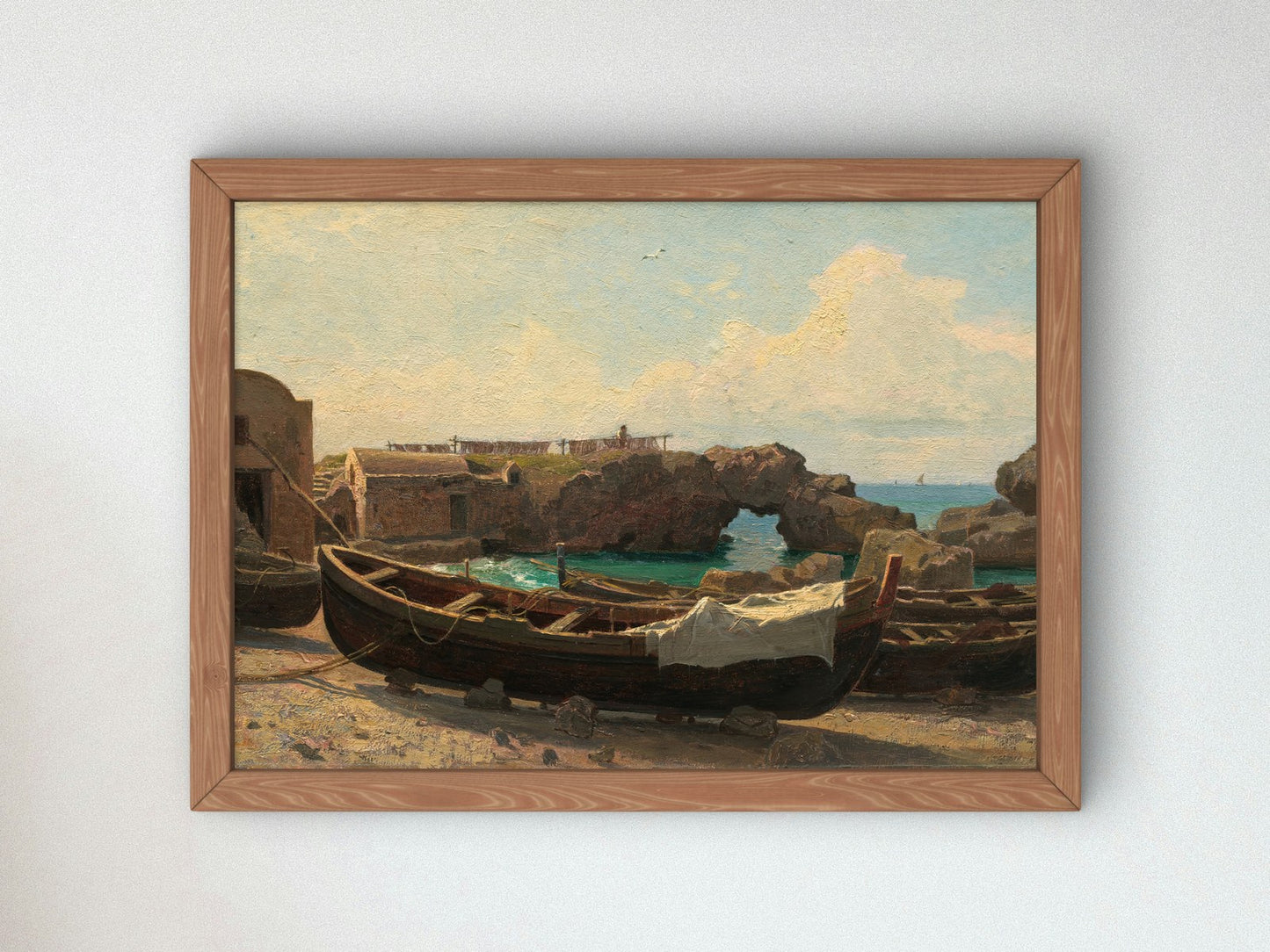Marina Piccola Capri by William Stanley Haseltine 1858, Wall Art Print, Fine Art Reproduction, Museum Quality Decor, Poster